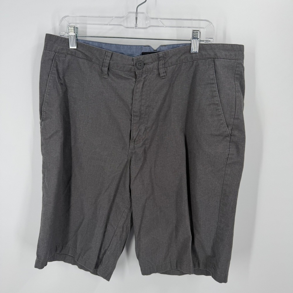 Vans Chino Shorts Mens 36 Gray Cotton Blend Flat Front Casual Skateboard